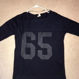 Long sleeve tee with jersey number